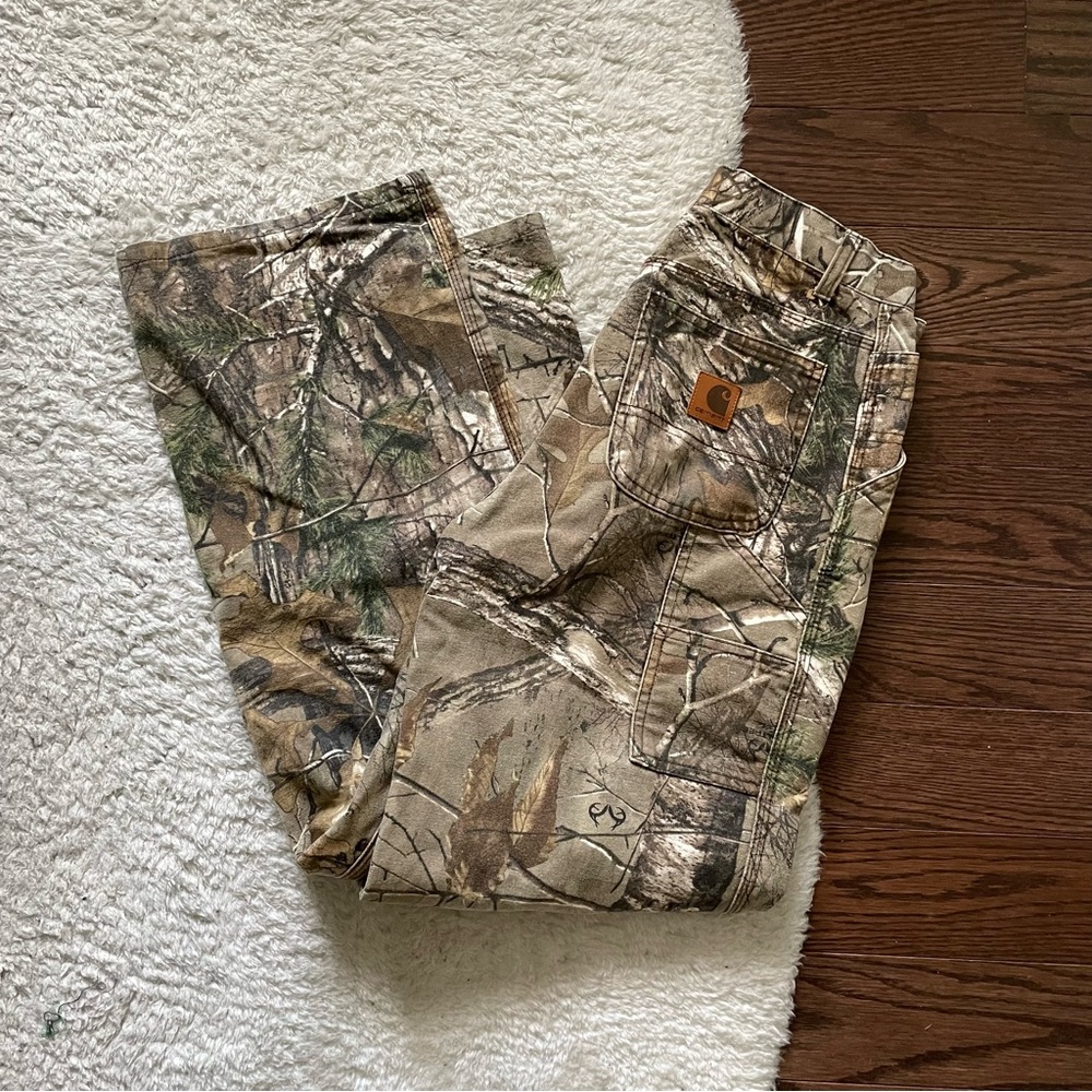 Carhart tree camo carpenter pants